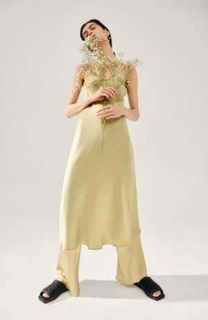 Silk Laundry90S SLIP DRESS - SAGE - Image 2