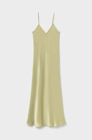 Silk Laundry90S SLIP DRESS - SAGE - Image 5