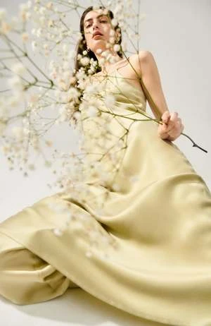 Silk Laundry90S SLIP DRESS - SAGE