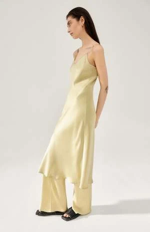 Silk Laundry90S SLIP DRESS - SAGE - Image 4