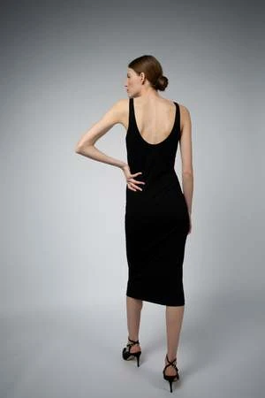 SanticlerASTRID ORGANIC COTTON DRESS WITH BUILT IN BRA - BLACK - Image 2