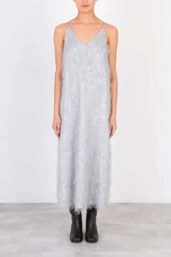 AlysiFrizzy Lurex Sottoveste Dress - Silver