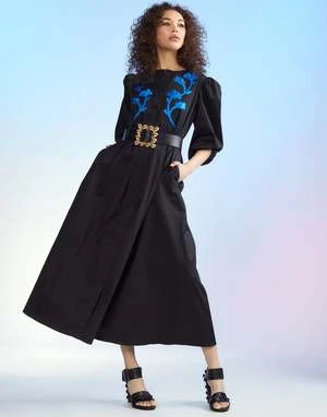 CYNTHIA ROWLEYAnnabelle Cotton Maxi Dress - Black