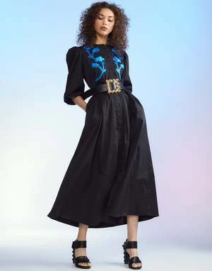 CYNTHIA ROWLEYAnnabelle Cotton Maxi Dress - Black - Image 3