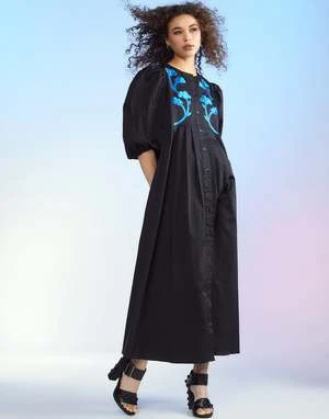CYNTHIA ROWLEYAnnabelle Cotton Maxi Dress - Black - Image 5