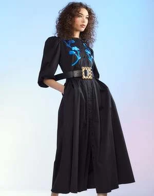 CYNTHIA ROWLEYAnnabelle Cotton Maxi Dress - Black - Image 7