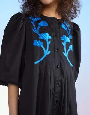 CYNTHIA ROWLEYAnnabelle Cotton Maxi Dress - Black - Image 9