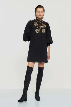 Antik BatikAnouk Cotton Mini Dress - Black - Image 2