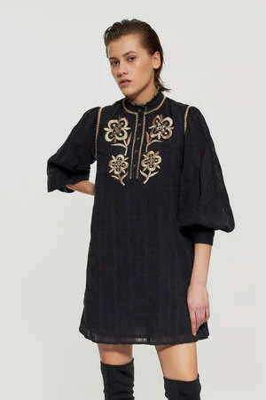 Antik BatikAnouk Cotton Mini Dress - Black