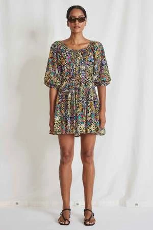 Apiece ApartDavina Mini Dress - Wildflowers Pink - Image 4