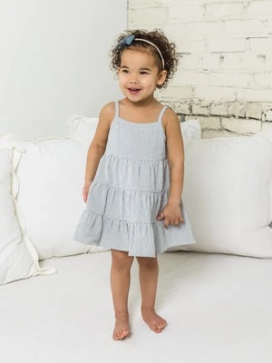 Colored OrganicsKids Colored Organics Baby Cari Seersucker Tiered Dress - Shore Stripe