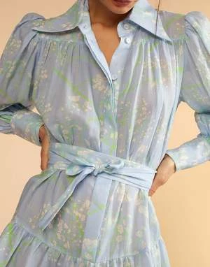 CYNTHIA ROWLEYBaby's Breath Shirt Dress - LTBLU - Image 3