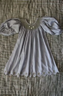 BonjourKIDS Bonjour Balloon Sleeve Dress - Blue Vichy