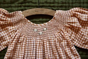 BonjourKIDS Bonjour Balloon Sleeve Dress - Orange Vichy - Image 4