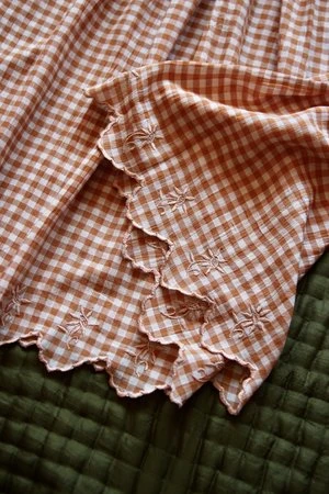 BonjourKIDS Bonjour Balloon Sleeve Dress - Orange Vichy - Image 5