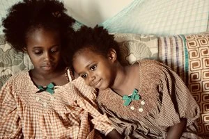 BonjourKIDS Bonjour Balloon Sleeve Dress - Orange Vichy