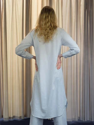 BaserangeOle Shirt Dress - Textured Blue Stripe - Image 2