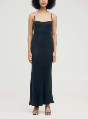 Third FormCupro Bias Maxi Slip Dress - Black