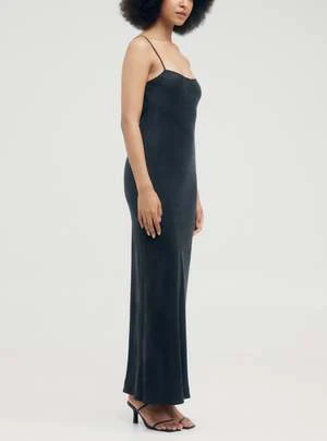 Third FormCupro Bias Maxi Slip Dress - Black - Image 4