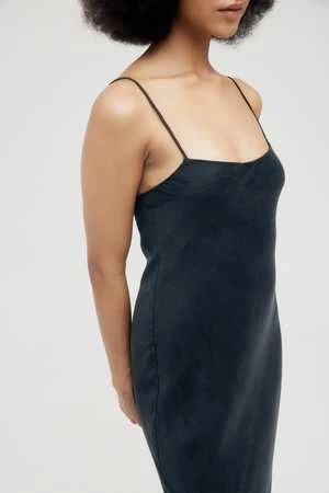 Third FormCupro Bias Maxi Slip Dress - Black - Image 5