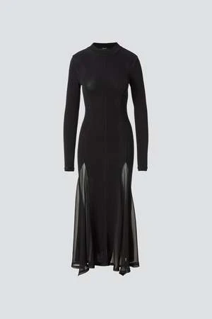 DRAESheer Panel Jersey Maxi Dress - Black - Image 5