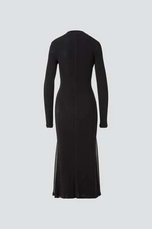 DRAESheer Panel Jersey Maxi Dress - Black - Image 6