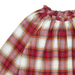 BontonKids Bonton Dahlia Dress - Red Plaid - Image 3