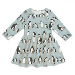 Winter Water FactoryKids Winter Water Factory Calgary Dress - Penguins Pale Blue