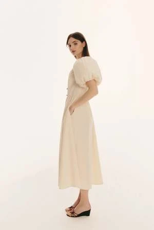 Le Petit TrouCharlie Dress - Cream - Image 4