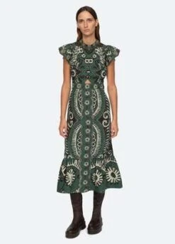 Sea New YorkCharlough S/S Dress - Green/Magenta