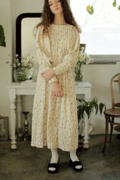 TambereKids Tambere Cora Kid's Dress - Beige Flowers