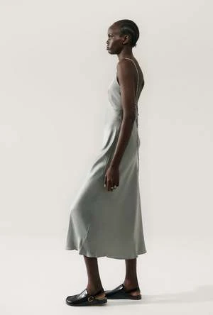 Silk LaundryDeco Rouleau Dress - Moon - Image 3