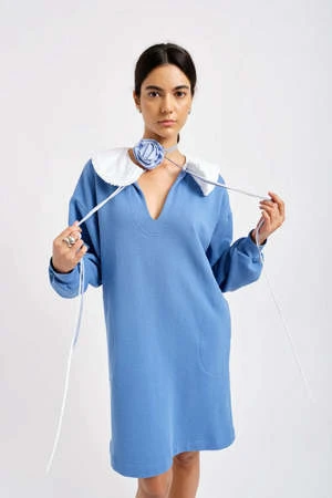 Eliza FaulknerDarcy Sweater Dress - Periwinkle Blue - Image 4