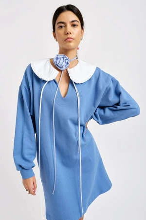 Eliza FaulknerDarcy Sweater Dress - Periwinkle Blue - Image 7