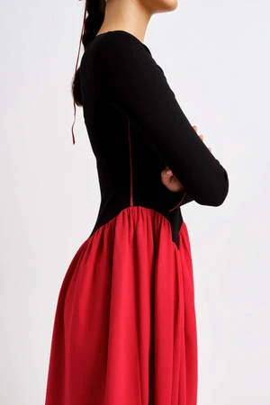 Eliza FaulknerJoan Dress - Black/Red - Image 9