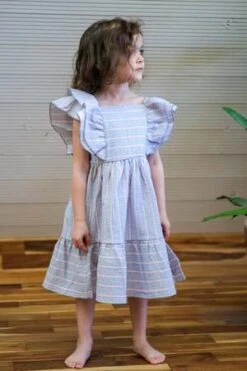 My Little Cozmokids My Little Cozmo Emma Dress - Organic Seersucker