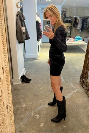 FRAME DenimVelvet Long Sleeve Mini Dress - Image 2