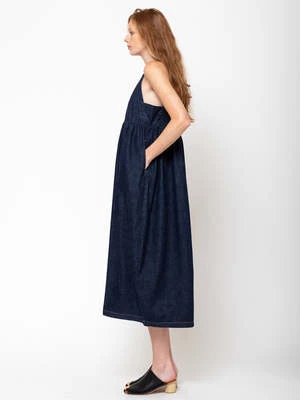 Rachel ComeyFresco Dress - Dark Indigo Denim - Image 4