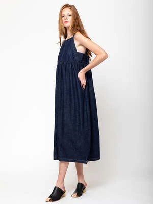 Rachel ComeyFresco Dress - Dark Indigo Denim - Image 6