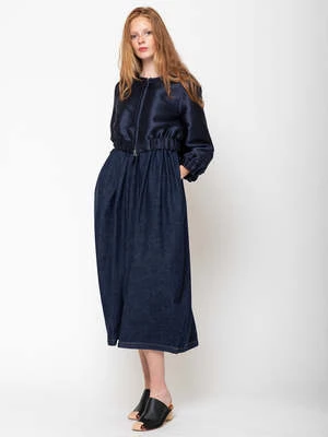 Rachel ComeyFresco Dress - Dark Indigo Denim - Image 8