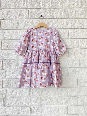Pink ChickenKids Pink Chicken Girls Maribelle Dress - Lavender Santa - Image 2