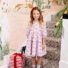 Pink ChickenKids Pink Chicken Girls Maribelle Dress - Lavender Santa