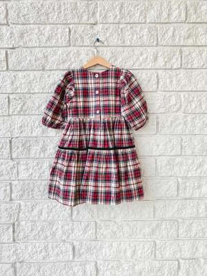 Pink ChickenKids Pink Chicken Girls Maribelle Dress - Holly Tartan - Image 2