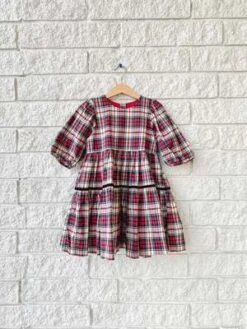Pink ChickenKids Pink Chicken Girls Maribelle Dress - Holly Tartan