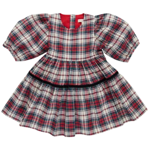 Pink ChickenKids Pink Chicken Girls Maribelle Dress - Holly Tartan - Image 4