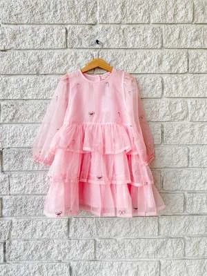 Pink ChickenKids Pink Chicken Girls Organza Fleur Dress - Candy Cane