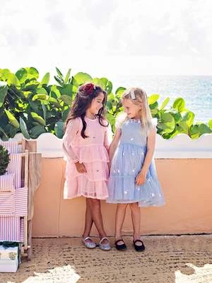 Pink ChickenKids Pink Chicken Girls Organza Fleur Dress - Candy Cane - Image 4