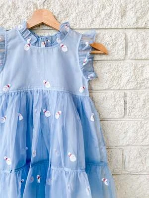 Pink ChickenKids Pink Chicken Girls Organza Jennifer Dress - Winter Santa - Image 4