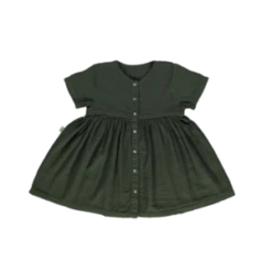 Poudre Organickids Poudre Organic Guarana Dress - Forest Green