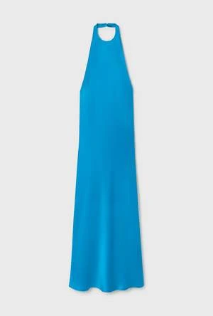 Silk LaundryHalter Dress - Coast Blue - Image 5